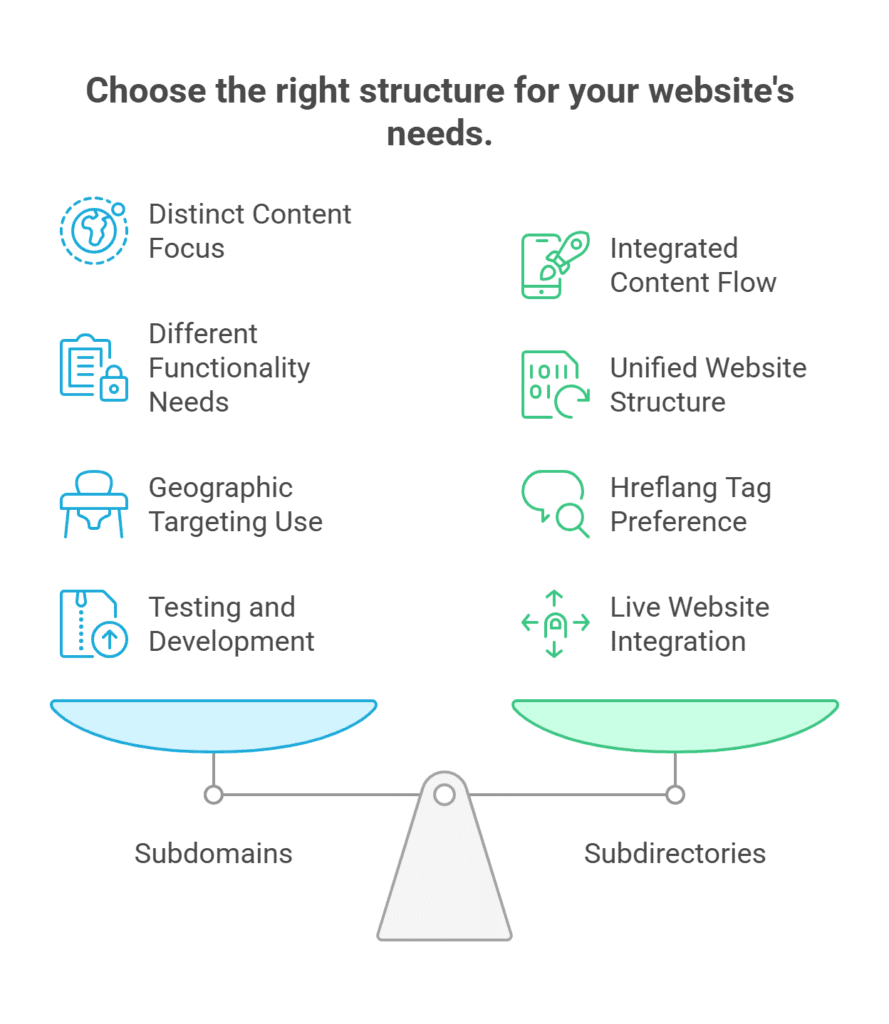 Choose the right structure for your website's needs.